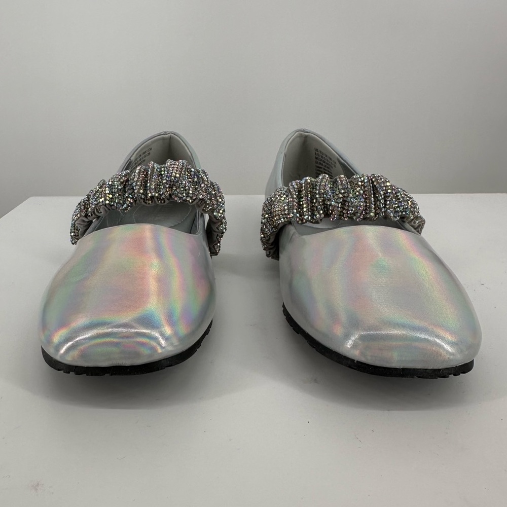 Kenneth Cole Reaction Elina Jewel Ballet Flats Silver size 8.5 Holographic - Picture 5 of 11
